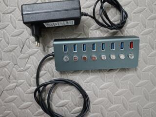 USB3.0 HUB на 8 портов, с блоком питания