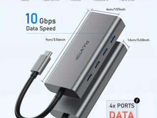 4-портовый USB-C Хаб, Передача Данных 10Gbps (PULWTOP)