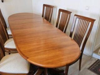 Стол с 6 стульями из вишнёвого дерева! Германия 130/190/250