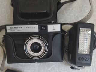 Раритет!! Отличный фотоаппарат- Смена- вместе с фотовспышкой