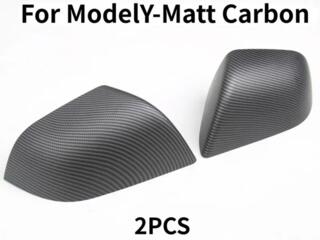 Tesla Model Y накладки на крышку зеркала заднего вида - Матовый карбон