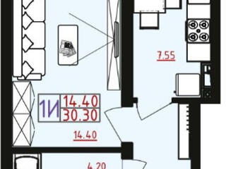 1 комнатная квартира в новом доме на Марсельской!