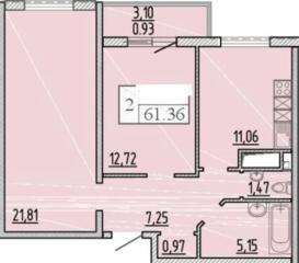 Предлагается к продаже двух комнатную квартиру, с красивым видом на ..