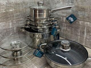 Новый набор 9ти слойной тяжелой посуды отличного качества нержавейка