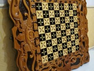 Нарды шахматы Черешневые резные пано Крепости эксклюзив!