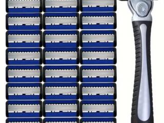 Набор бритв с шестислойным лезвием. Комфортная ручка + 18 запасных