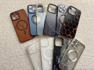 Набор чехлов для iPhone 15 Pro Max (MagSafe, разные дизайны, б/у и нов