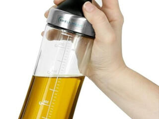 Бутылка для масла с носиком, большая, стекло, нержавеющая сталь