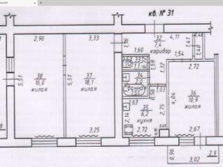 Трёхкомнатная квартира, г. Бендеры, центр