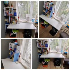 Продам парту цвет белая с синим