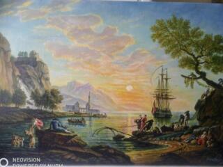 Картина. Живопись. \ Утро в порту. \ холст. масло.