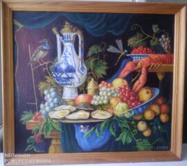 Картина. Живопись. \Натюрморт с омаром. \ 56*66.