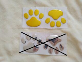 Выпуклая Наклейка на авто Следы Золото