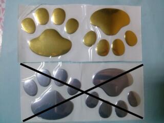 Выпуклая Наклейка на авто Лапки. Тюнинг авто