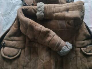 Дубленка коричневая, натуральный мех