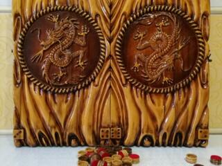 Нарды резные картина Драконы эксклюзив!