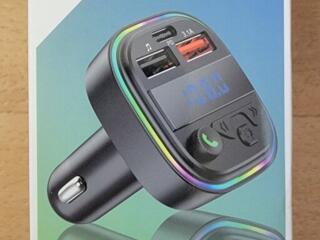 FM трансмиттер Bluetooth, Автомобильный адаптер FM Модулятор, Автомобильная зарядка USB