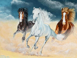 Картины акрилом, холст на подрамнике, лак