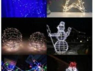 Светящийся олень, снеговик