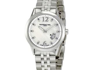 Raymond Weil 10 Бриллиантов Mother of Pearl Quartz Часы Ceas RRP 2200€