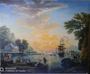 Картина. Живопись. \Закат в бухте. \