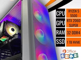Белый ПК: Ryzen 5500(4.2Gh)+32Gb+RTX 2060Super+Nvme 512Gb+Chieftec 650