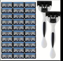 Набор Бритв с Не скользящей Ручкой - 6-слойные. Две ручки