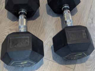 Гантели 15 кг гексагональные обрезиненные Energetics, 2 шт.