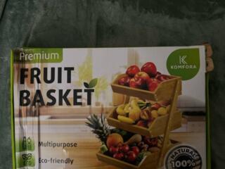 Корзина для фруктов на кухню натуральный бамбук