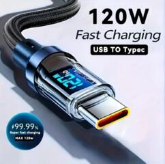 USB-C кабель 2 метра для быстрой зарядки данных, ПВХ плоская форма