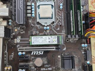 Материнка msi z270 + процессор i7 6700 8 потоков. 16 gb ddr4, 256nvme