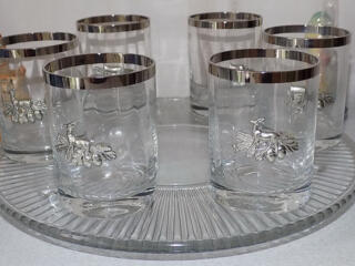 Стаканы для виски "Охота" Богемия Чехословакия Новые!