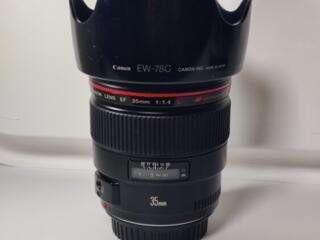 Canon ef 35 mm f1.4L с родной бархатной блендой в идеальном состоянии