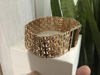 Браслет якорь золотой