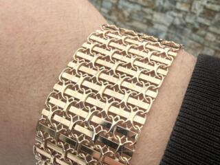 Браслет золотой, якорь 8 рядов