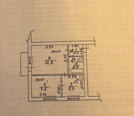 Продам 2х комнатную