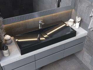 Раковина, Умывальник, накладная 100см Black