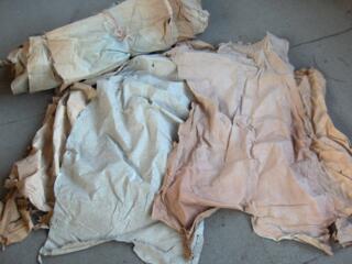 Кожа тонкая свиная (спилок) некрашеная - 15 л. /лист, отходы обувной к