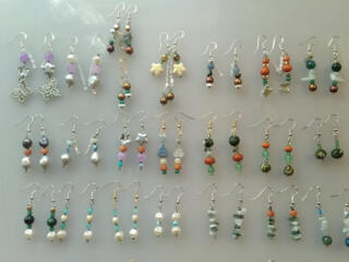 Информация о продаже. Серьги с натуральными камнями ручной работы - по