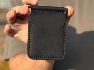 Кожаный зажим для купюр ручной работы