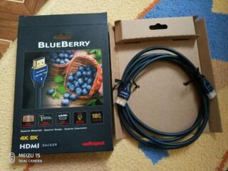 AudioQuest HDMI 4K-8K BlueBerry 2 m. Оптический кабель Hicon 0.75 м.