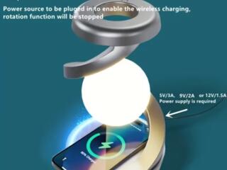 НОЧНИК СВЕТИЛЬНИК ЛЕВИТАЦИЯ карусель беспроводная зарядка 5 в 1