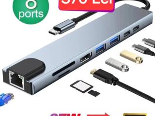 Док-станции. hub. adapter usb type C to hdmi, dp. usb type C vga