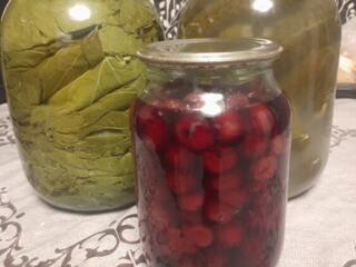 Продам ВИНОГРАДНЫЕ ЛИСТЬЯ, соленые огурцы, вишню в собственном соку