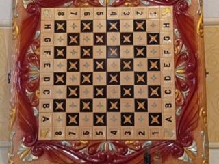 Нарды шахматы ручная резьба картина Сердца с Драконами эксклюзив!