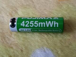 Продаю PUJIMAX Li-ion аккумулятор AA, 3400mAh, зарядка через USB-C