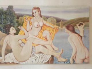 «Большие купальщицы», стилизация художника Пьера‑Огюста Ренуара.