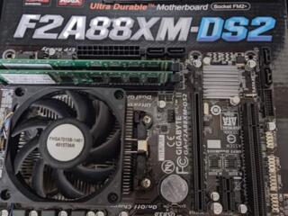 Продам комплект. FM2+ (F2A88XM-DS2), A8-6600 (4 ядра), DDR3 8Гб (4х2).