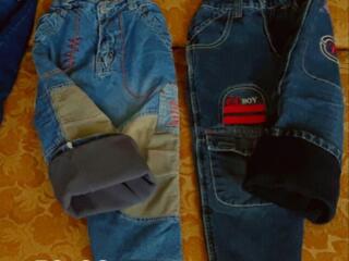 Тёплые брюки. ДЁШЕВО Джинсовый костюм детский осенний Брюки и курточка