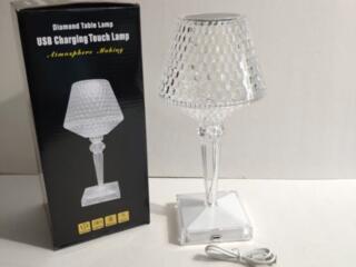 Светильник-ночник Бокал Хрустальный аккумуляторный, сенсорный, 3 режим